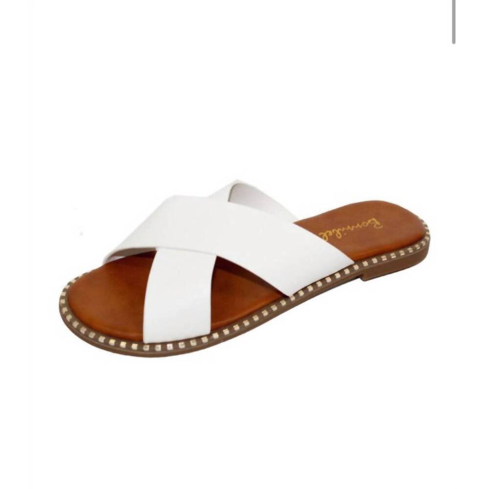 NEW BONNIBEL women's jolene criss cross sandals in white